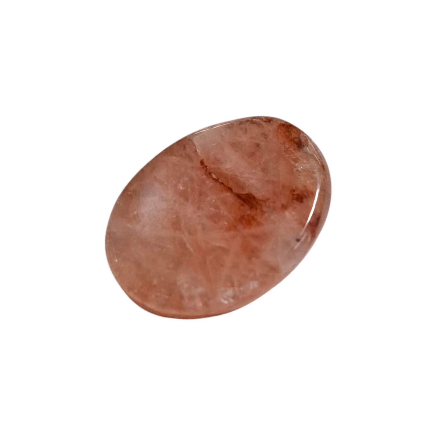 Agnitite Worry Stone by GeoFossils – smooth, oval-shaped stone with a fiery reddish-brown hue, perfect for grounding, protection, and energising the Root and Sacral Chakras, connected to the Fire element.