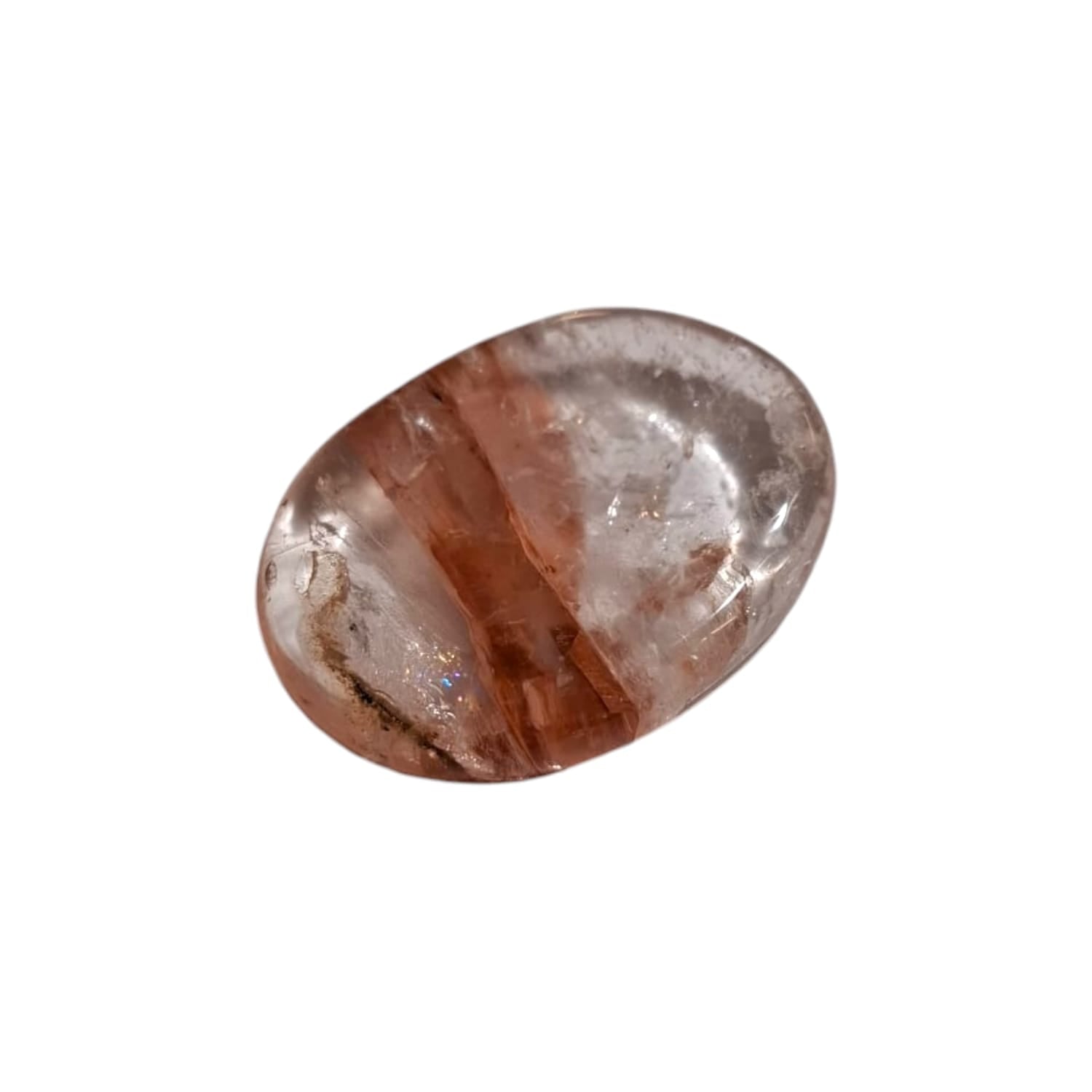 Agnitite Worry Stone by GeoFossils – smooth, oval-shaped stone with a fiery reddish-brown hue, perfect for grounding, protection, and energising the Root and Sacral Chakras, connected to the Fire element.