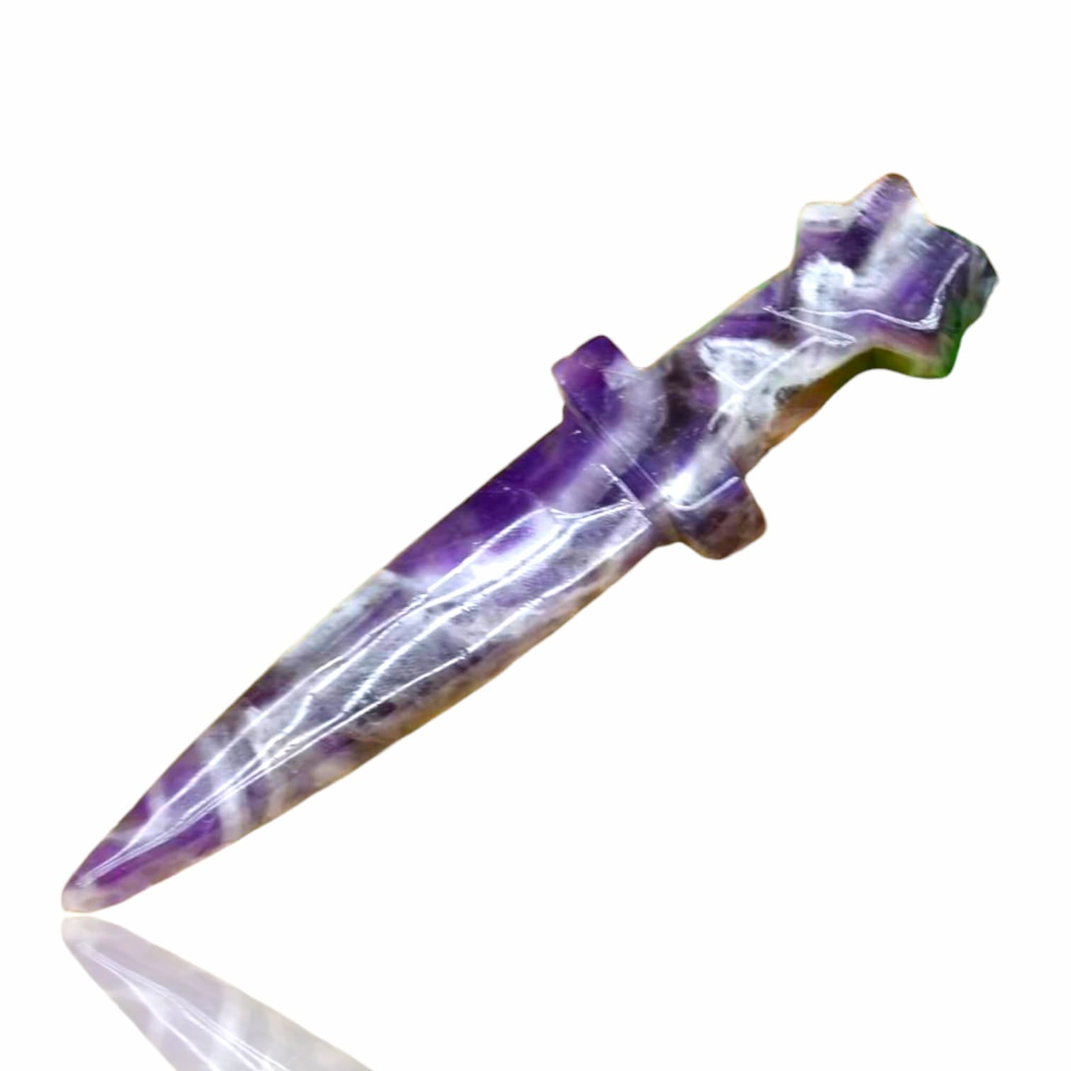 Amethyst Athame – a stunning purple crystal ritual blade for spiritual protection, intuition, and energy work.