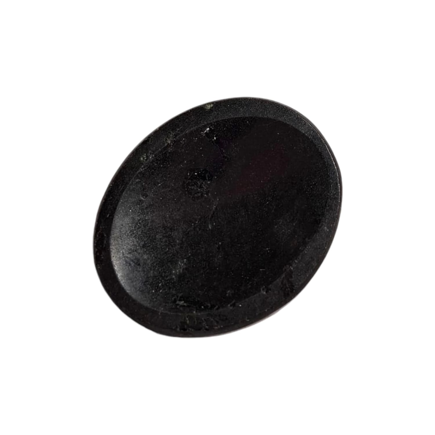 Black Tourmaline Worry Stone by GeoFossils – smooth, polished stone in deep black, ideal for grounding, protection, and Root Chakra connection, associated with the Earth element.