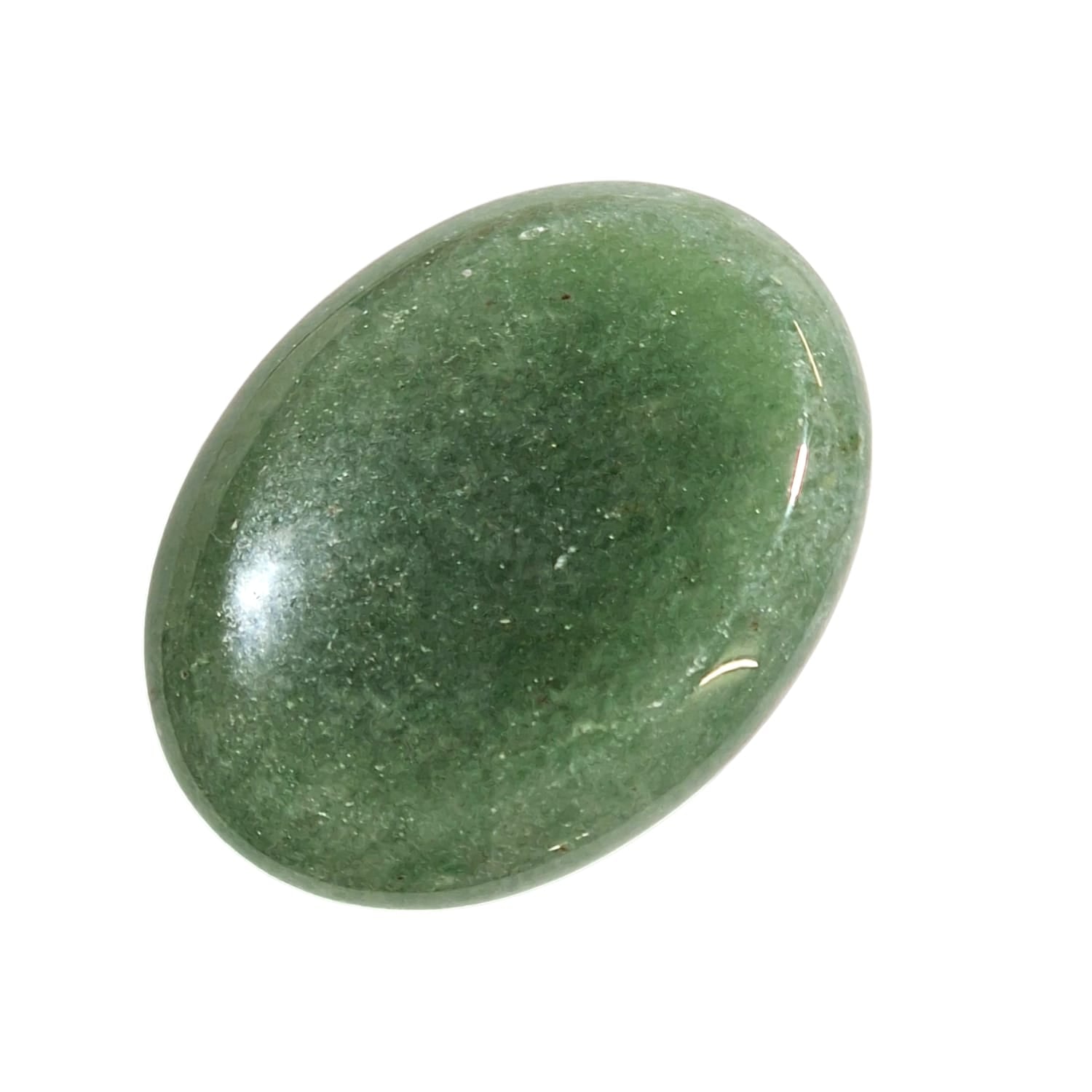 Green Aventurine Worry Stone by GeoFossils – smooth, oval green stone with a soft, calming hue, perfect for attracting luck, emotional healing, and connecting with the Heart Chakra, associated with the Earth element.