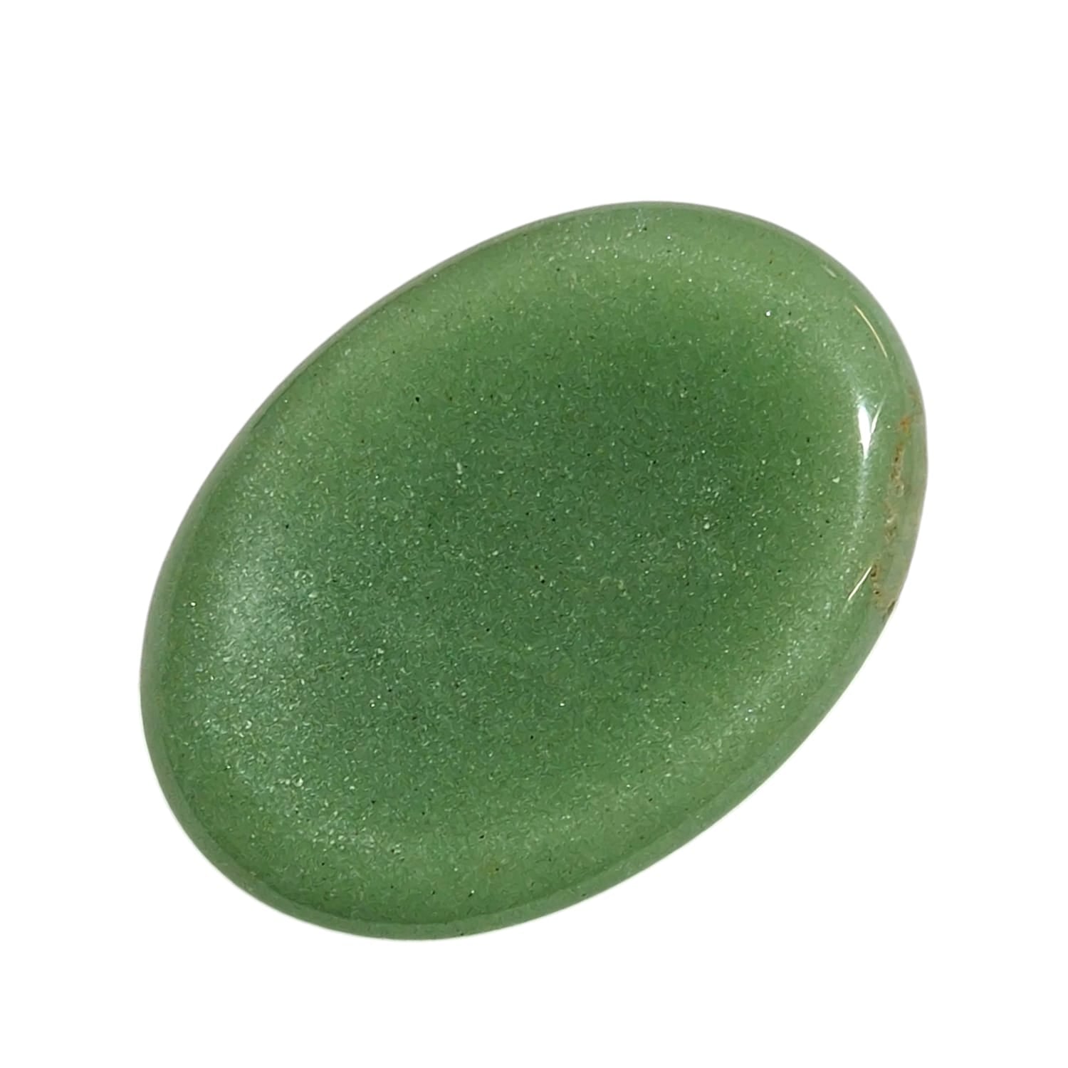 Green Aventurine Worry Stone by GeoFossils – smooth, oval green stone with a soft, calming hue, perfect for attracting luck, emotional healing, and connecting with the Heart Chakra, associated with the Earth element.