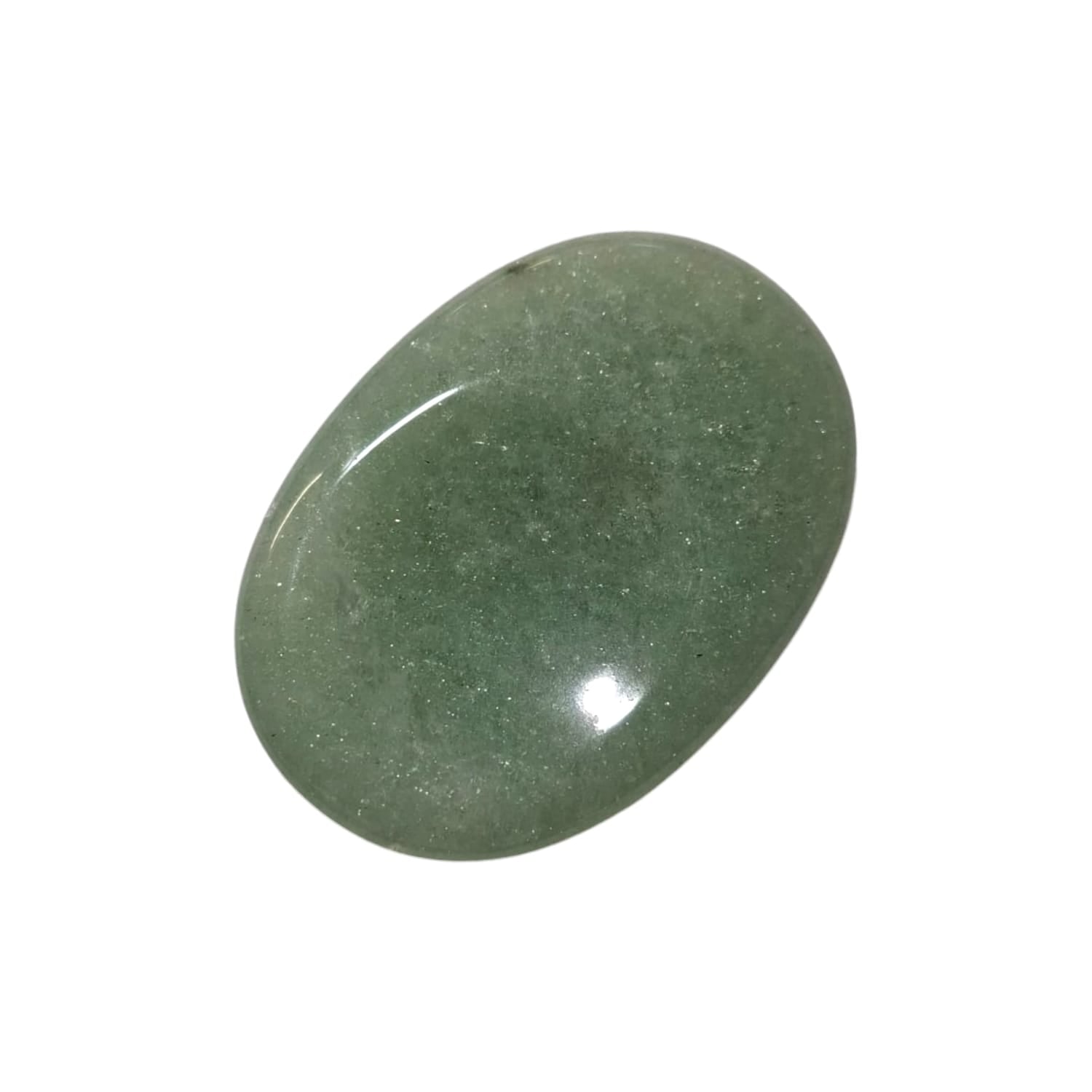 Green Aventurine Thumb Stone by GeoFossils – smooth, oval green stone with a soft, calming hue, perfect for attracting luck, emotional healing, and connecting with the Heart Chakra, associated with the Earth element.