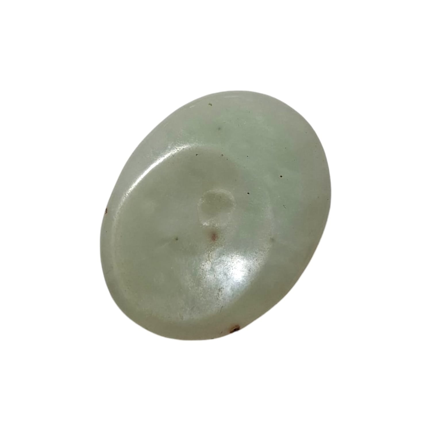 New Jade Thumb Stone by GeoFossils – smooth, oval green stone, perfect for emotional healing, self-love, and connecting with the Heart Chakra, associated with the Earth element.