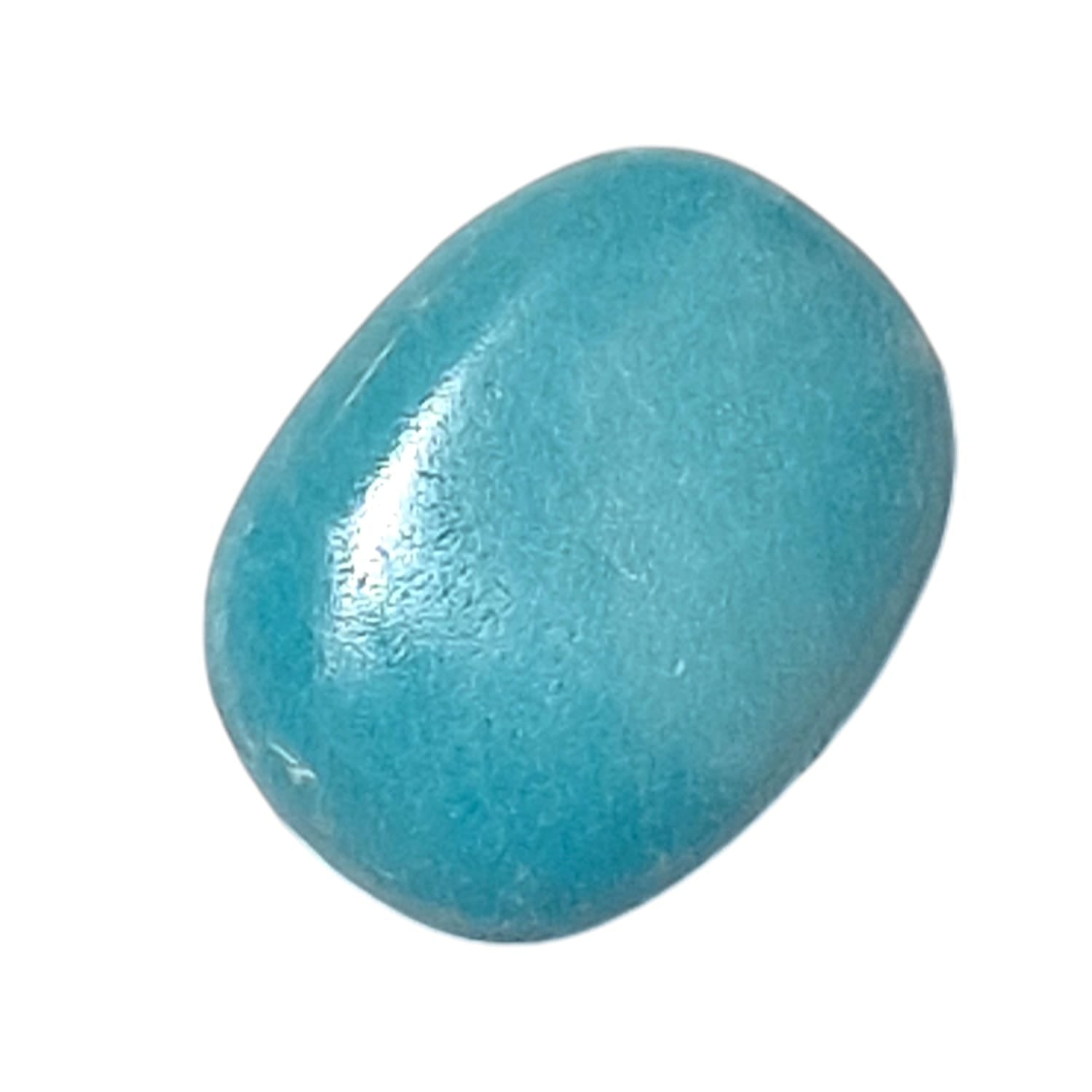 Blue Aragonite Medium Oval – a smooth, light blue crystal known for its calming properties, enhancing communication, emotional balance, and stress relief. Ideal for soothing the mind and promoting self-expression.