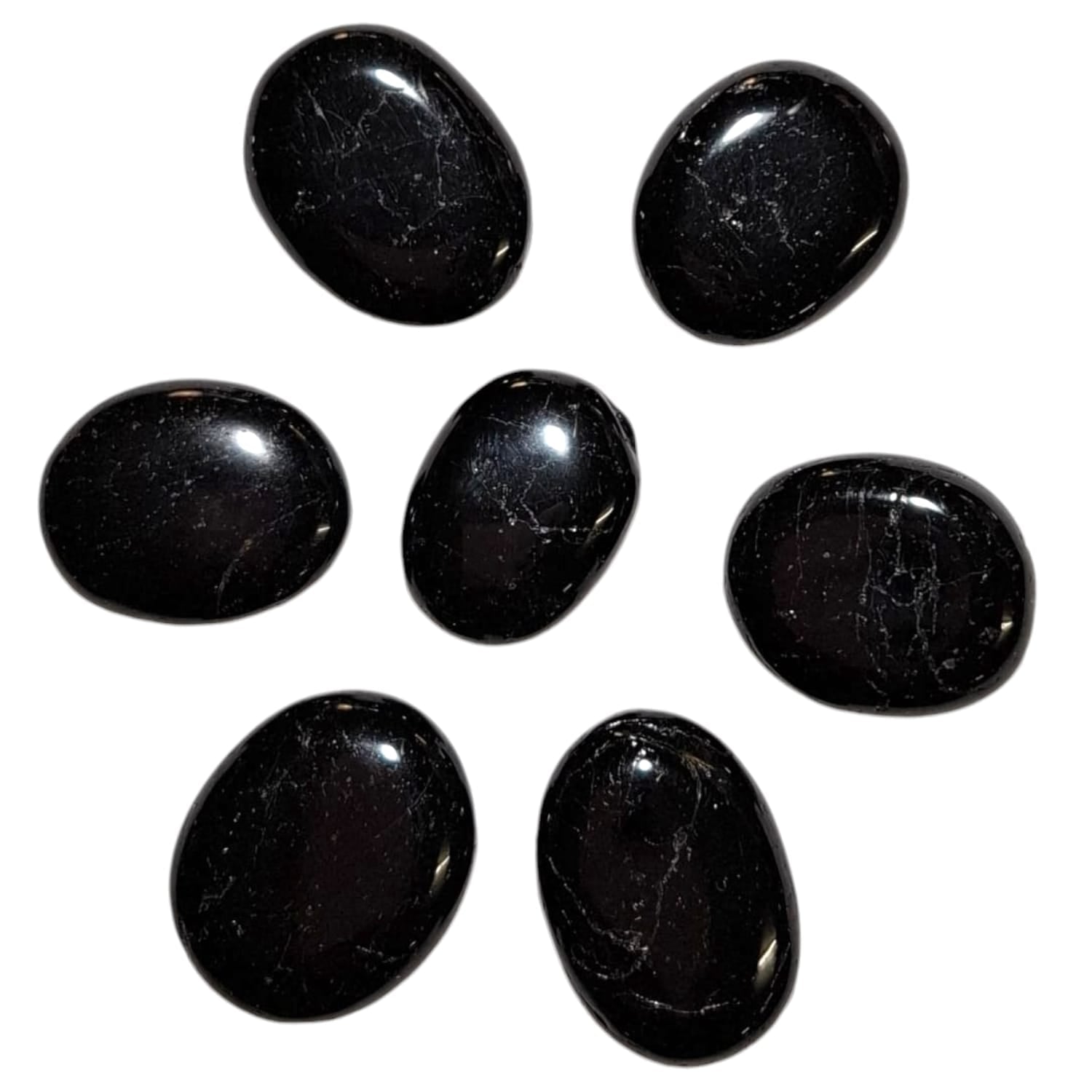 Black Tourmaline Mini Oval – a deep black crystal known for grounding, protection, and shielding against negative energy. Ideal for promoting emotional balance and resilience.