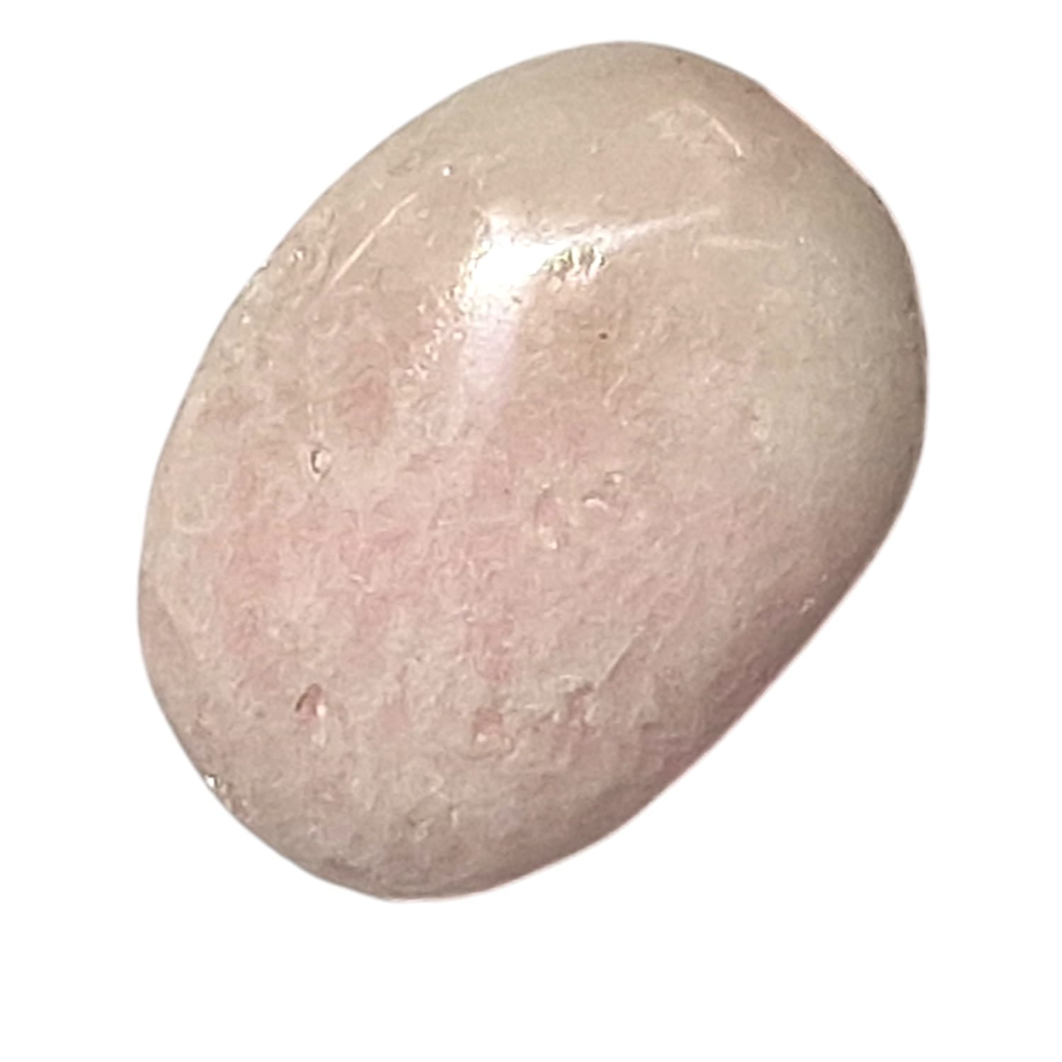 Mangano Calcite Medium Oval – a soft pink crystal known for enhancing self-love, soothing emotions, and promoting emotional healing. Ideal for nurturing compassion and inner peace.