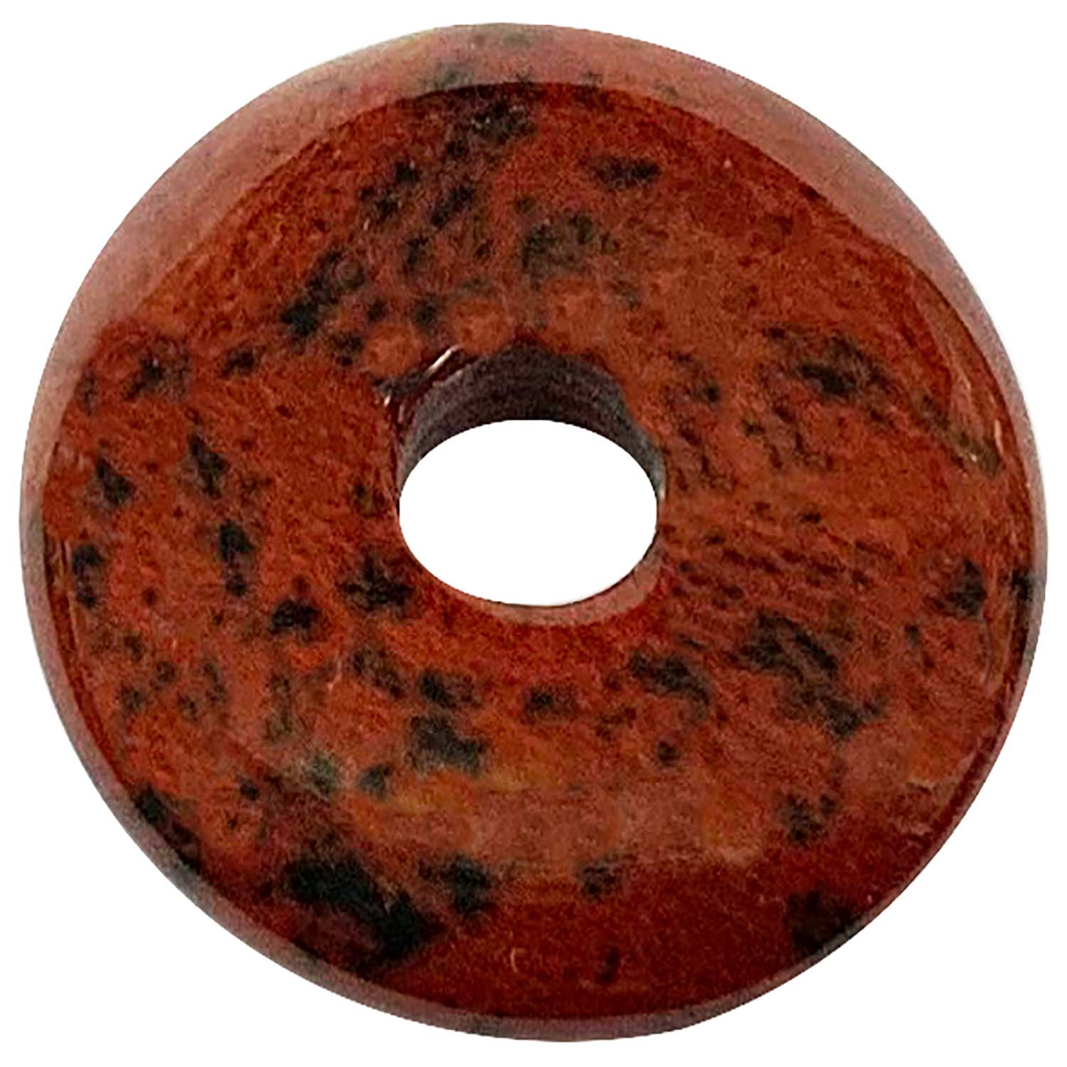 Mahogany Obsidian Munay Ki Pi Donut by GeoFossils – smooth, deep reddish-brown stone with dark speckles, perfect for grounding, protection, and connecting with the Root and Sacral Chakras in Andean spiritual practices.