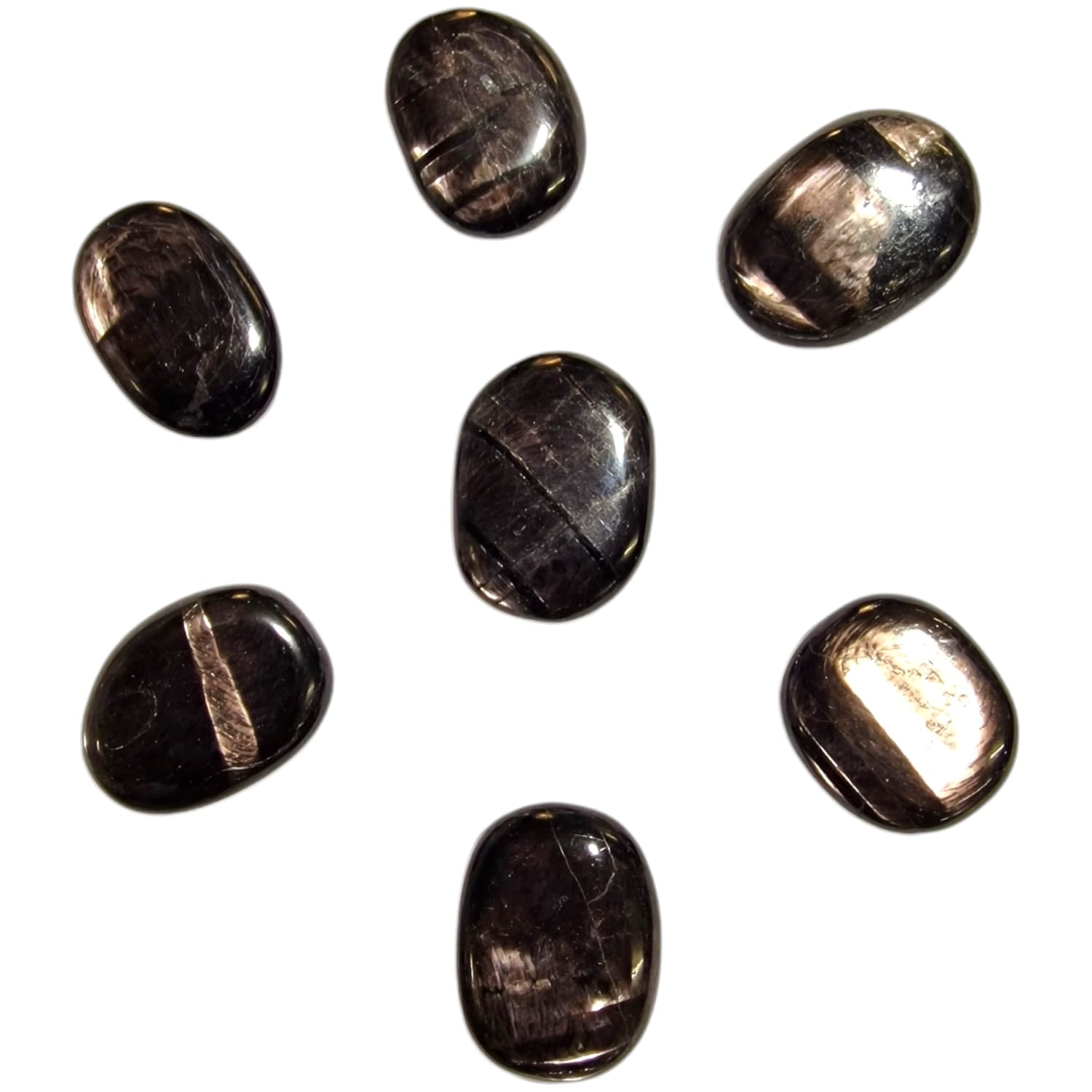 Hypersthene Mini Oval – a dark, shimmery crystal known for promoting protection, mental clarity, and intuition. Ideal for grounding and shielding against negativity.