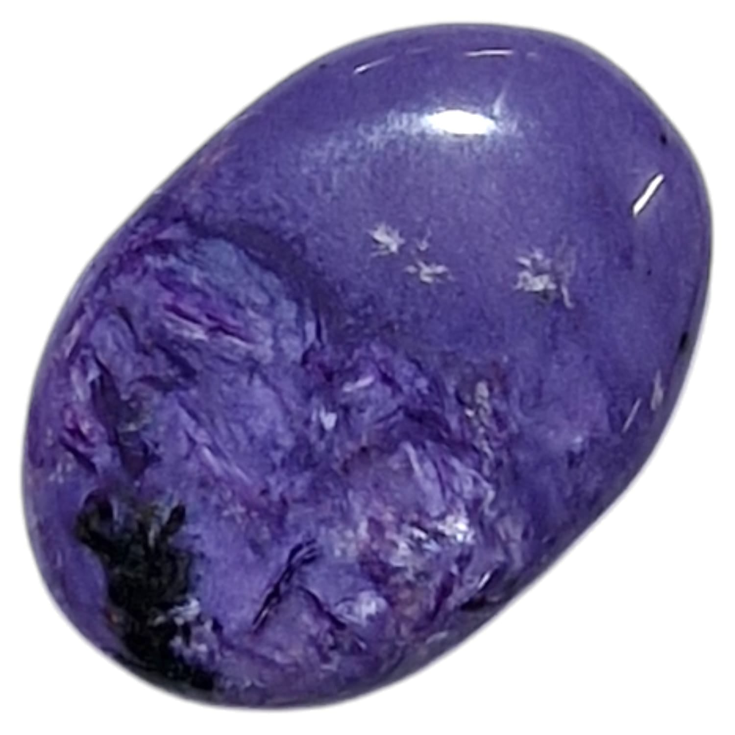 Medium Oval Charoite by GeoFossils – Transformation Stone for Insight, Emotional Healing, and Crown Chakra Activation