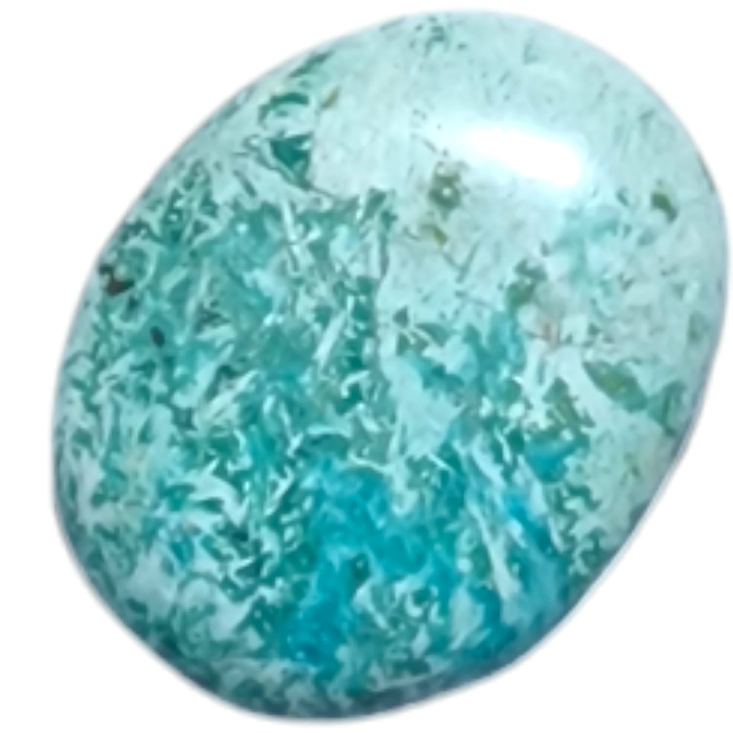 Medium Oval Chrysocolla by GeoFossils – Soothing Stone for Communication, Emotional Balance, and Throat Chakra Healing