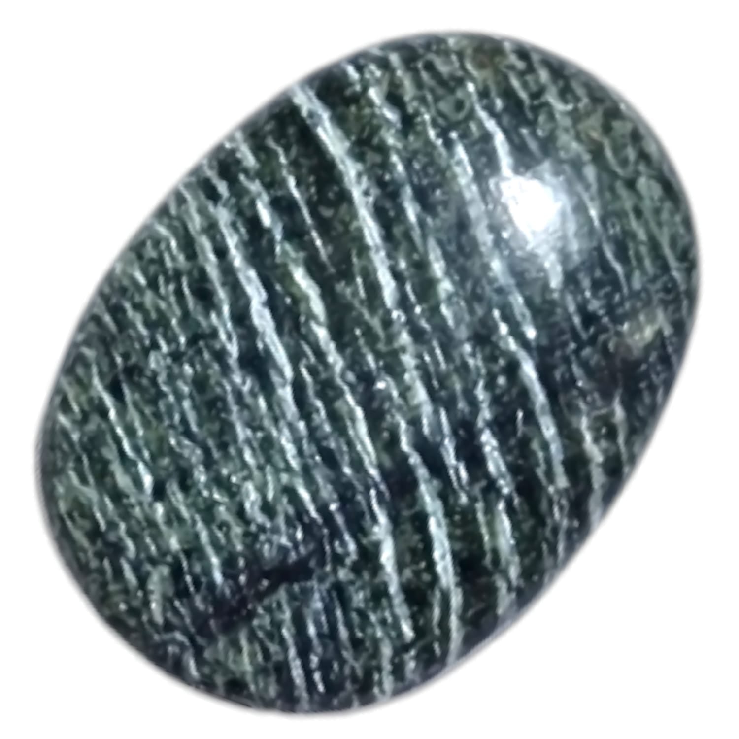 Medium Oval Chrysotile by GeoFossils – Healing Stone for Cleansing, Clarity, and Heart Chakra Balance