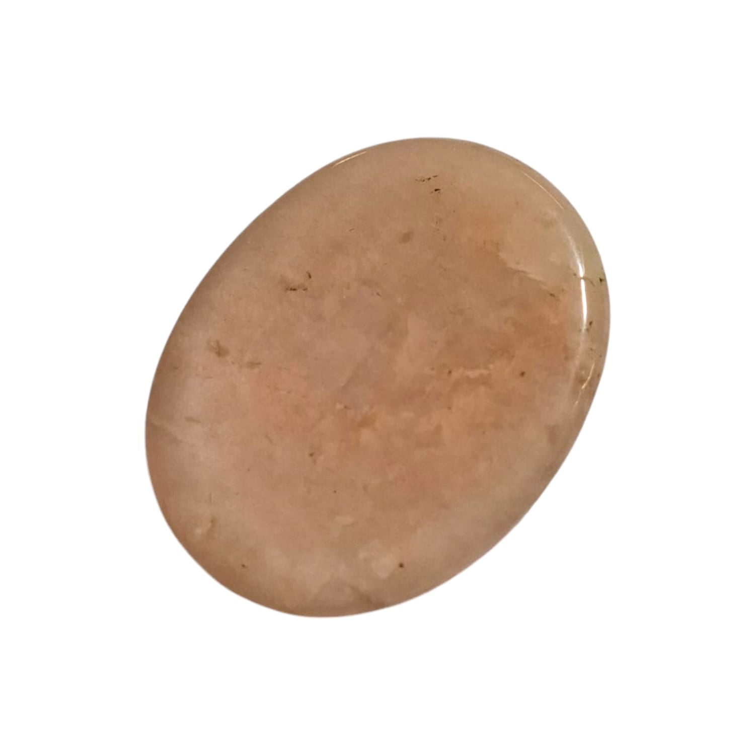 Pastel Moonstone Worry Stone by GeoFossils – smooth, oval stone in soft pastel tones, perfect for emotional healing, enhancing intuition, and connecting with the Crown and Third Eye Chakras, associated with the Water element.