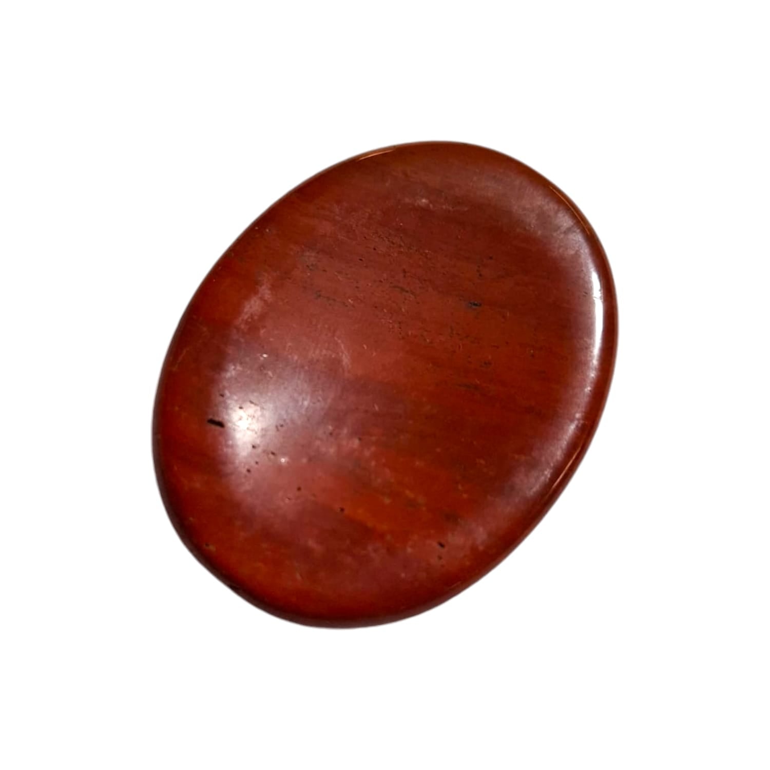 Red Jasper Worry Stone by GeoFossils – smooth, oval stone with a rich red hue, perfect for grounding, energising, and connecting with the Root Chakra, associated with the Earth element.