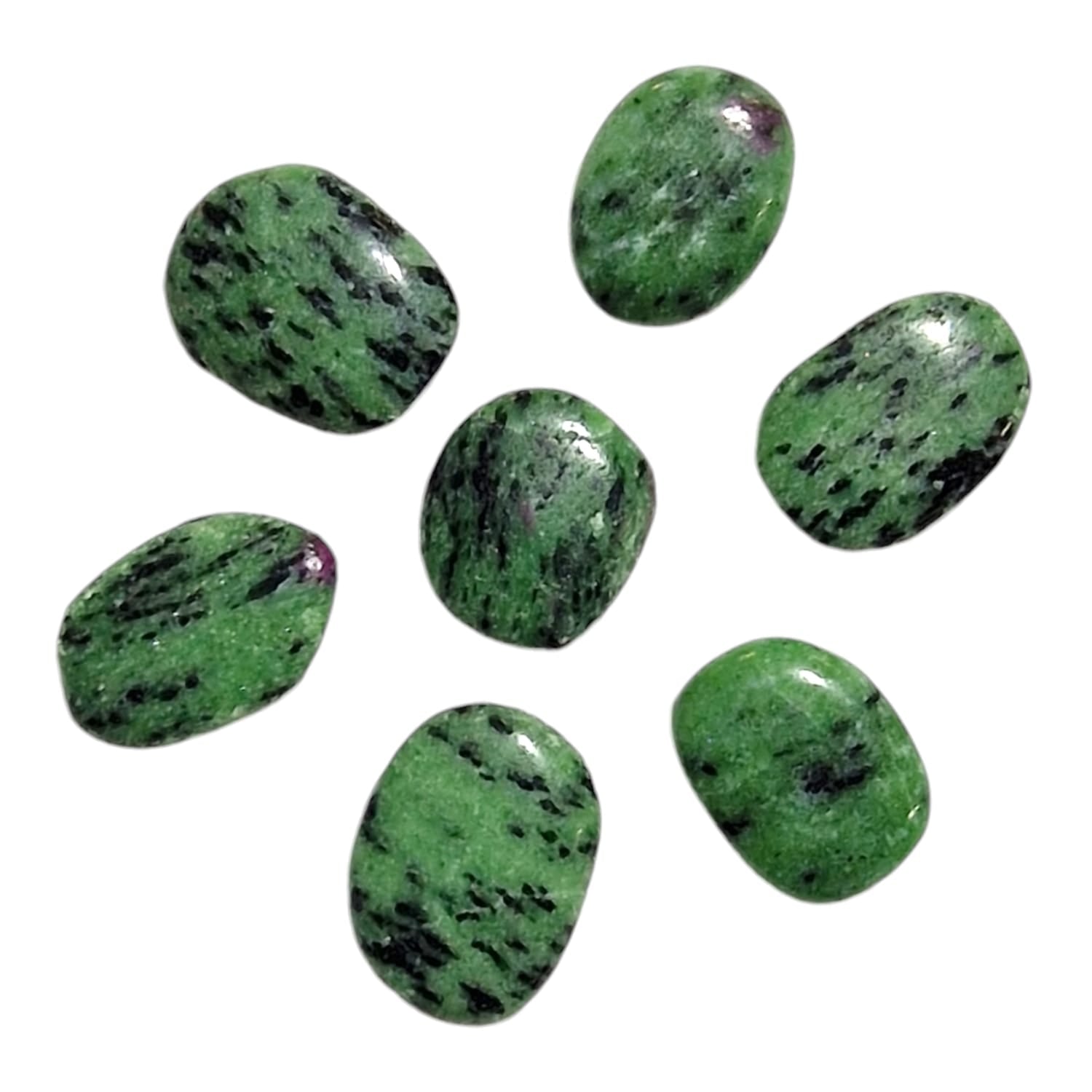 Ruby in Zoisite Mini Oval – a green and red crystal known for promoting passion, creativity, and emotional healing. Ideal for transformation and personal growth.