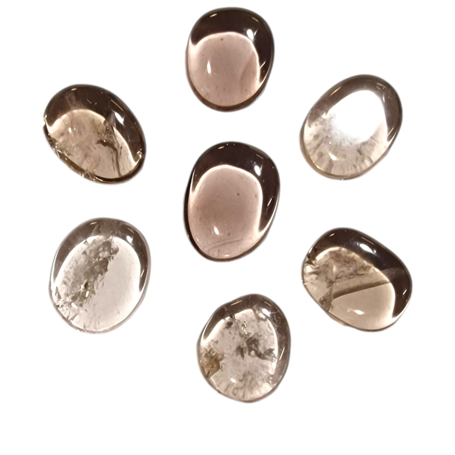 Smoky Quartz Mini Oval by GeoFossils – smooth, translucent stone with smoky hues, perfect for grounding, protection, and connecting with the Root Chakra.