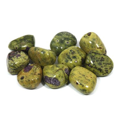 Atlantisite Tumble Stone – a vibrant green and purple crystal known for promoting emotional healing, protection, and spiritual growth. Ideal for fostering peace, compassion, and transformation.